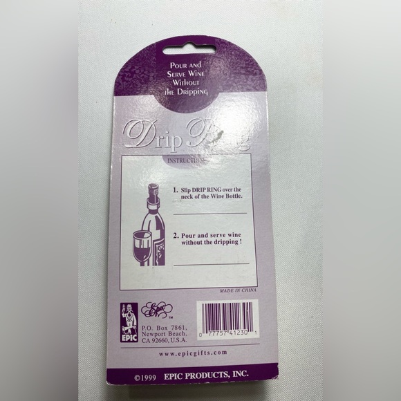 Vintage 1999 Silver Plated Red Velvet Lined Drip Ring for Wine Bottles New - Picture 3 of 6